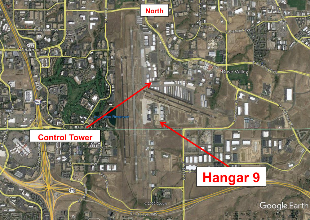 H-9 location is south of the Control Tower